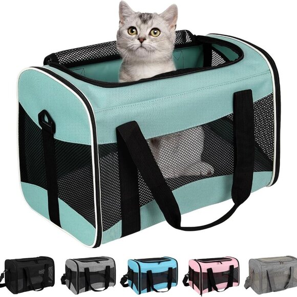 Cat Carrying Case Pet Dog Carrier Soft-Sided Cat Bag Airline Approved, Pet Trave - Picture 1 of 8